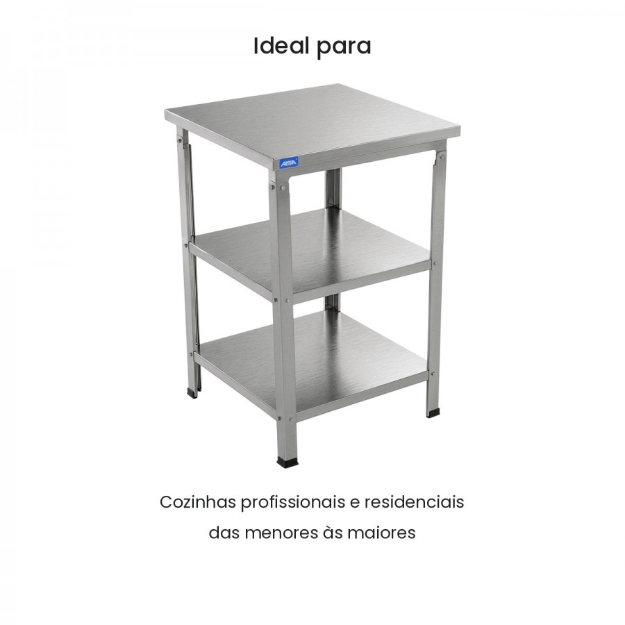 Mesa de Inox Paneleiro Duplo 60 x 60 - Aisa